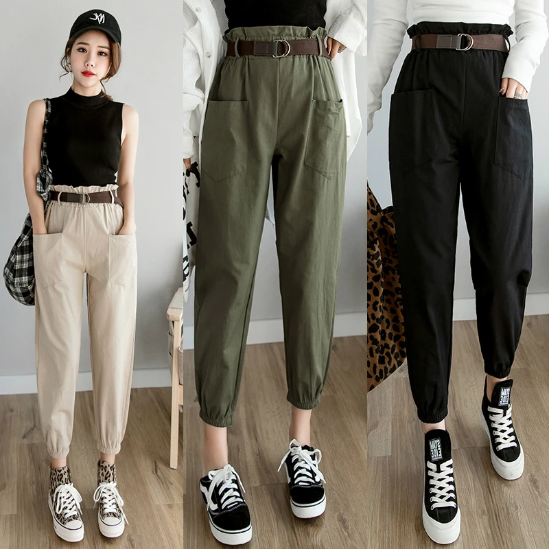 Women Pants 2020 Spring Summer Fashion Female Solid High Waist Loose Harem Pant Pencil Trousers Casual Cargo Pants Streetwear Women Pants 2020 Spring Summer Fashion Female Solid High Waist Loose Harem Pant Pencil Trousers Casual Cargo Pants Streetwear