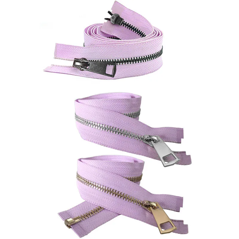 Multi-Size High-Quality Colorful Open-End Auto Lock Metal Zipper for DIY Crafts and Fashion Projects