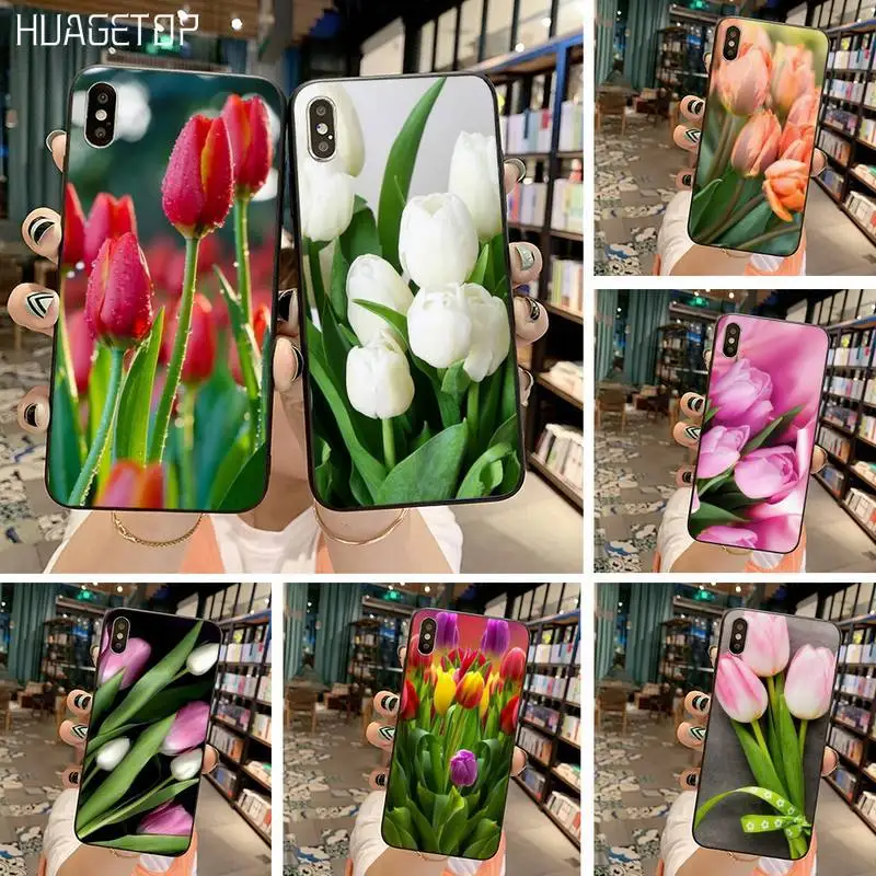 Чехол для телефона HUAGETOP Tulips с цветочным рисунком iPhone 11 pro XS MAX 8 7 6 6S Plus X 5S SE 2020