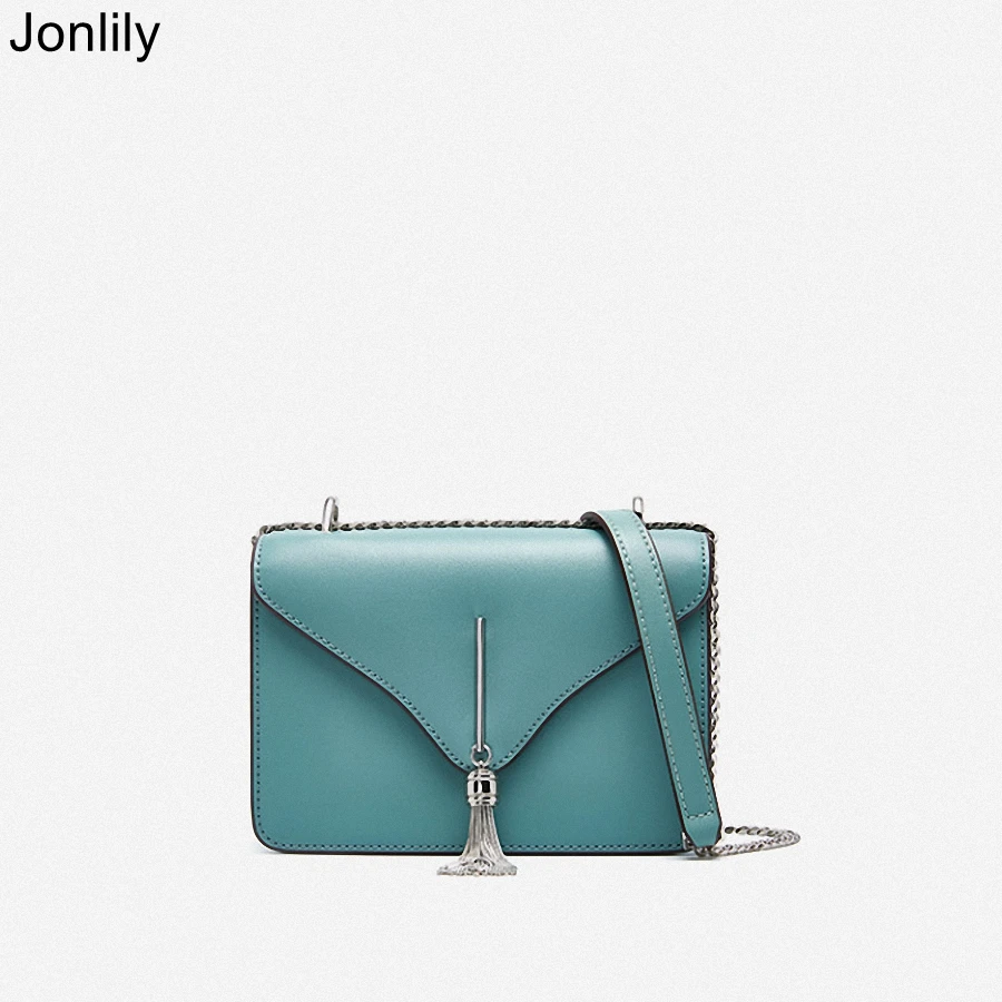 

Jonlily Women Genuine Leather Small Box Bag Summer Time Long Chain Shoulderbag Teens Crossbody Messenger Bag Daily Purse -KG220