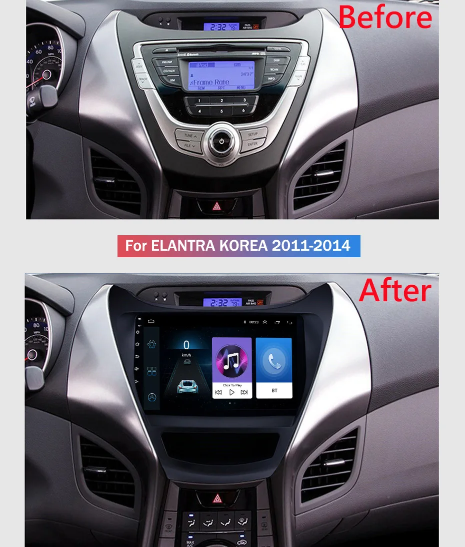 Для hyundai Elantra 2011- Автомобильный Радио Мультимедиа Видео плеер навигация gps Android 8,1 аксессуары SWC BT wifi седан без dvd