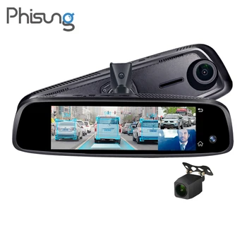 

Phisung K3000 3 Cameras car mirror camera with ADAS Front +Internal +Back camera RAM2GB ROM 32GB 8inch IPS Touch screen car dvr