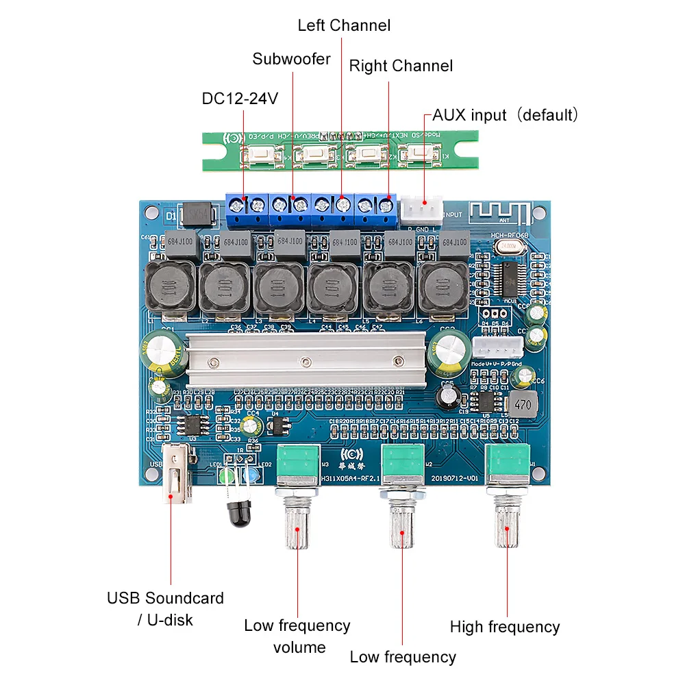 AIYIMA TPA3116 Bluetooth 4 2 усилитель сабвуфера аудиоплата 2X50W + 100W 1 каналов мощности звука