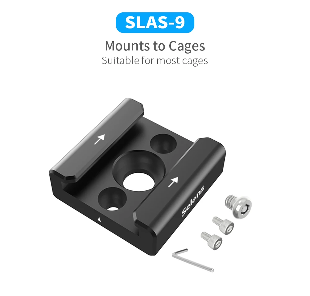 Camera Cold Shoe Mount Adaptor with 1/4"-20 Thread for DSLR Camera Cage Rig Mic