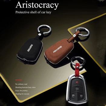 

Auto Part Car Key Cover Suede Leather Case For Cadillac Escalade ESV XTS ATS CTS SRX CT6 ATS-L XT5 3BTN Smart Remote Protect