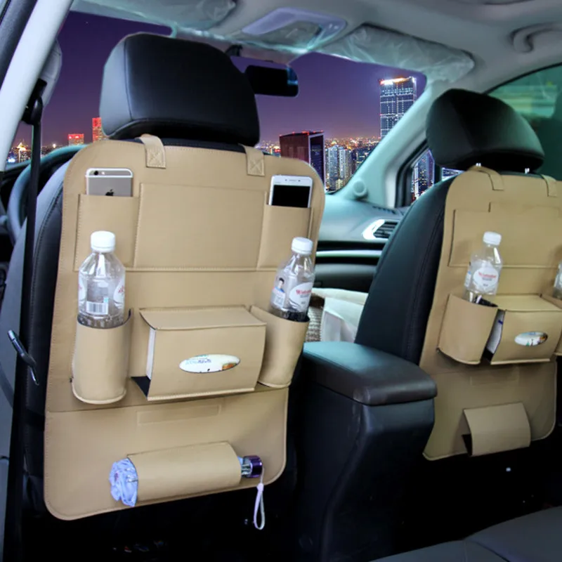 Автомобильный аксессуар для хранения автомобильного сиденья, сумка на спинку сиденья, органайзер, чехол для автомобильного сиденья, аксессуары для интерьера, кожаный материал, подарок