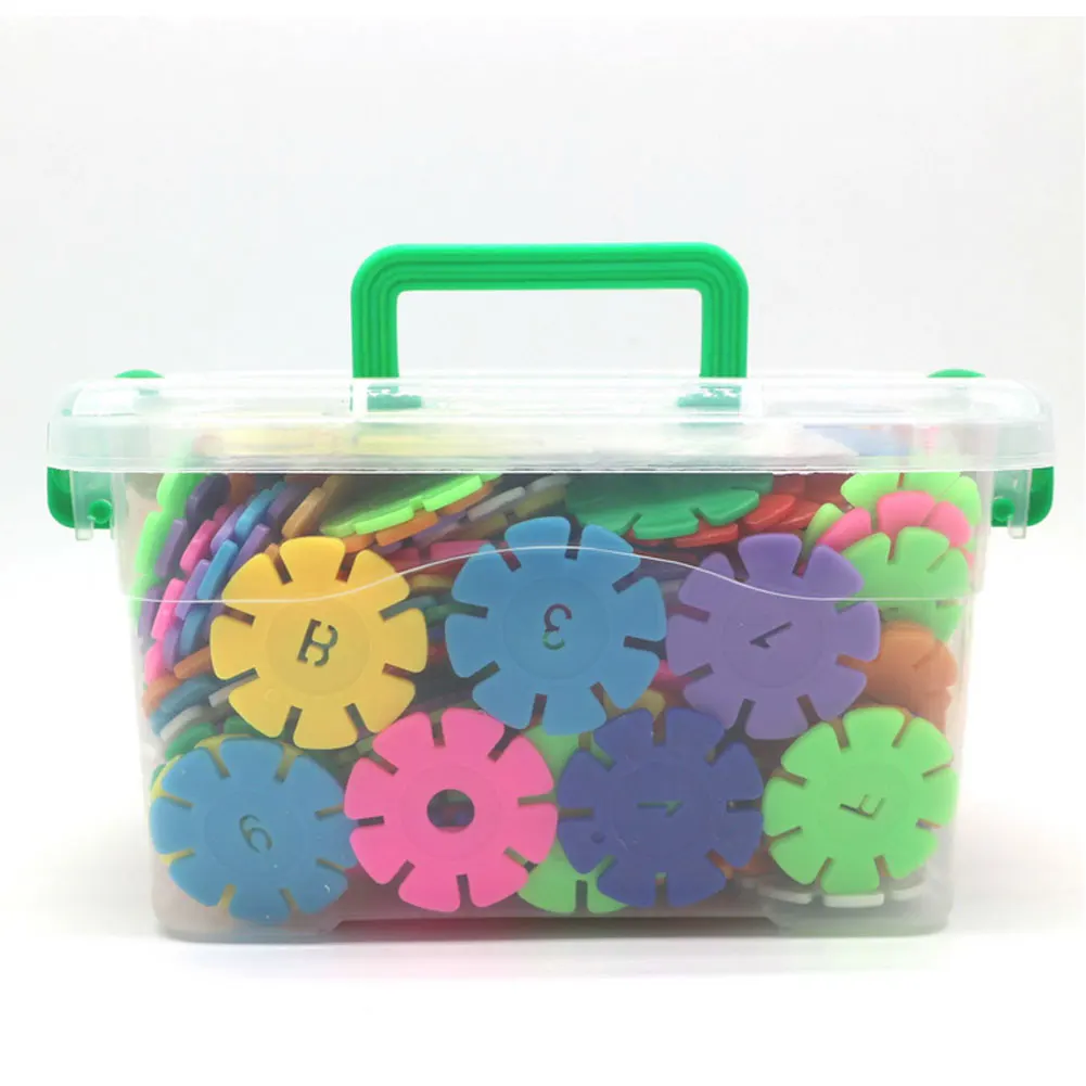 

1set Colorful Plastic Snow Flakes Puzzle Educational Brain Building Toy Interlocking Construction Connect Set Children Toy