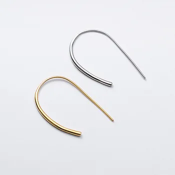 

925 Sterling Silver U Shape Earrings Hanging Handmade Simple Long Drop Dangle Earring Korean Fine Jewelry For Women Accesories