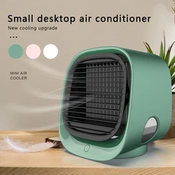 3 in 1 Portable Air Conditioner Humidifier Purifier USB Desktop Air Cooling Fan Home Office Air Cooler with 7Colored Night Light