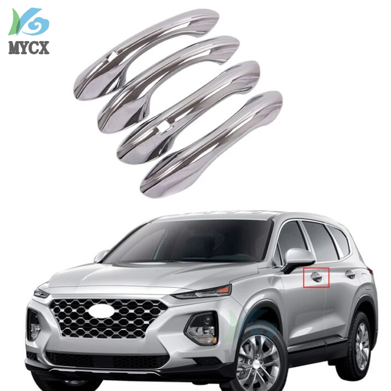 

Car Accessories For Hyundai Santa fe 2019 ABS Chrome Door Handle Cover Trims Car Decoration Exterior Accessories