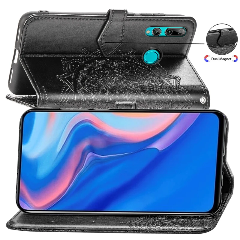 Кожаный чехол-бумажник с откидной крышкой для HUAWEI Honor 9X STK-LX1 Global Book с откидной крышкой и подставкой, мягкий чехол из ТПУ для Honor 9X Permium Global