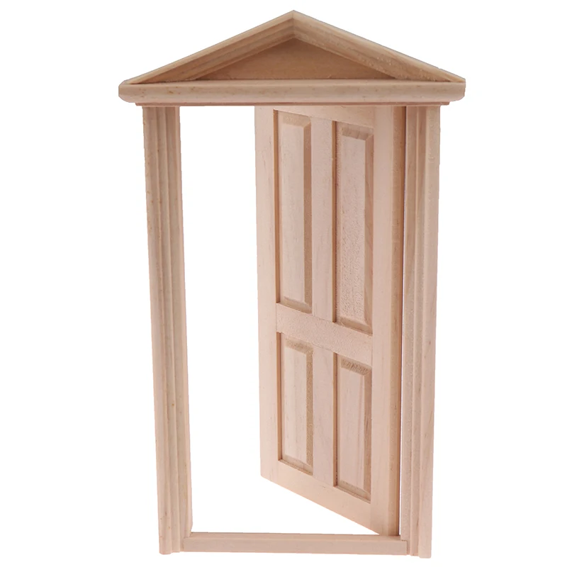 1 шт. DIY деревянный шпиль дверь Кукольный дом аксессуары ролевые игры игрушки для детей 1:12 Кукольный дом дверь мебель моделирование миниатюры - Цвет: A