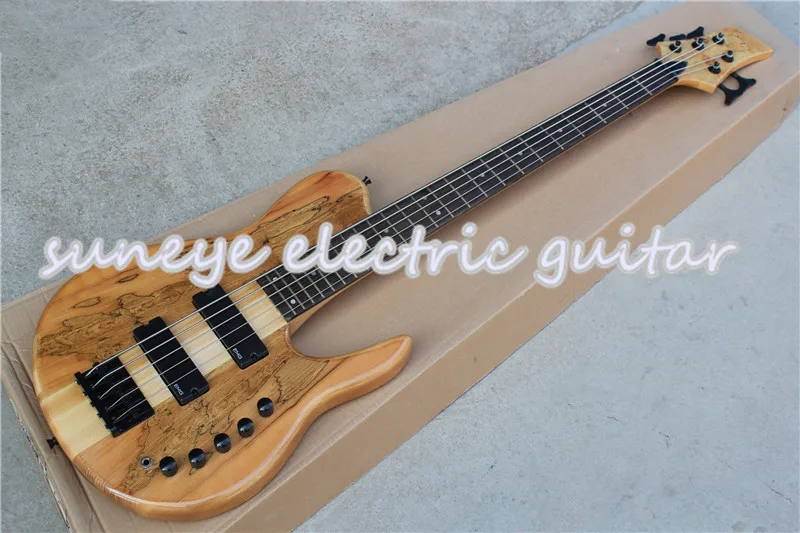 

Custom Shop Nature Wood Finish Electric Bass Guitar 5 String Black Hardware Foderal Style 5 String Bass Guitar DIY Guitar Kit