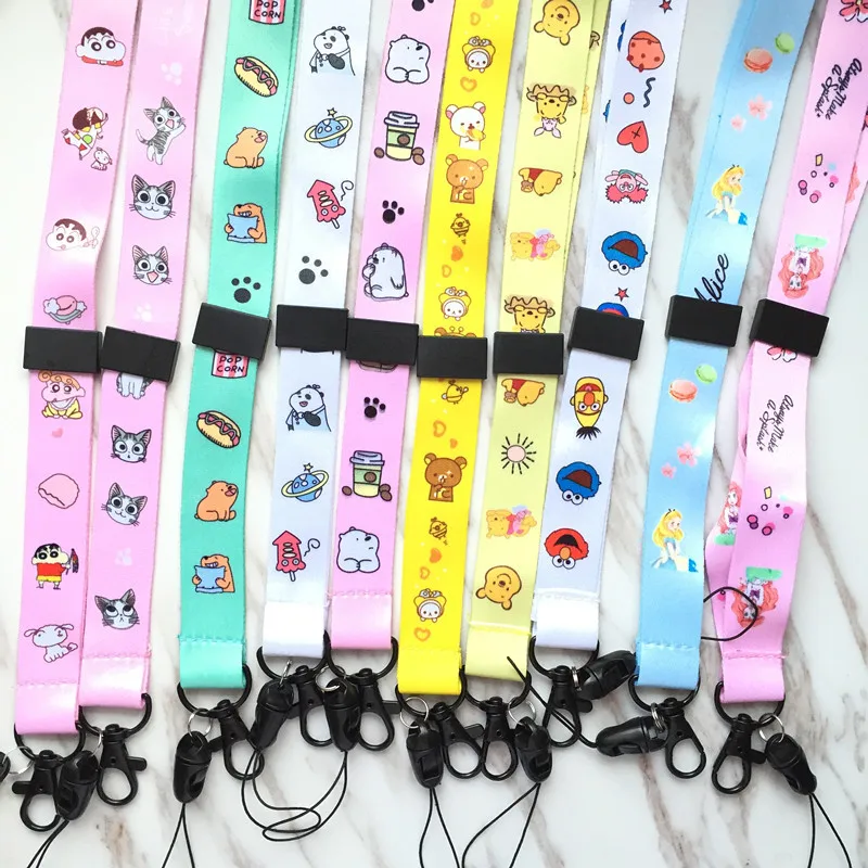 

Cartoon creative long broadband cloth lanyard adjustable mobile phone universal lanyard mobile phone hanging neck rope