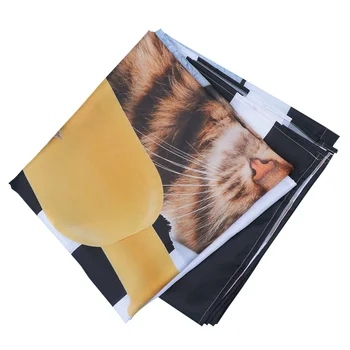 

Cat Printed Shower Curtain Cat Bathing Printed Shower Curtain Bathroom Shower Curtain for Home (180x180)