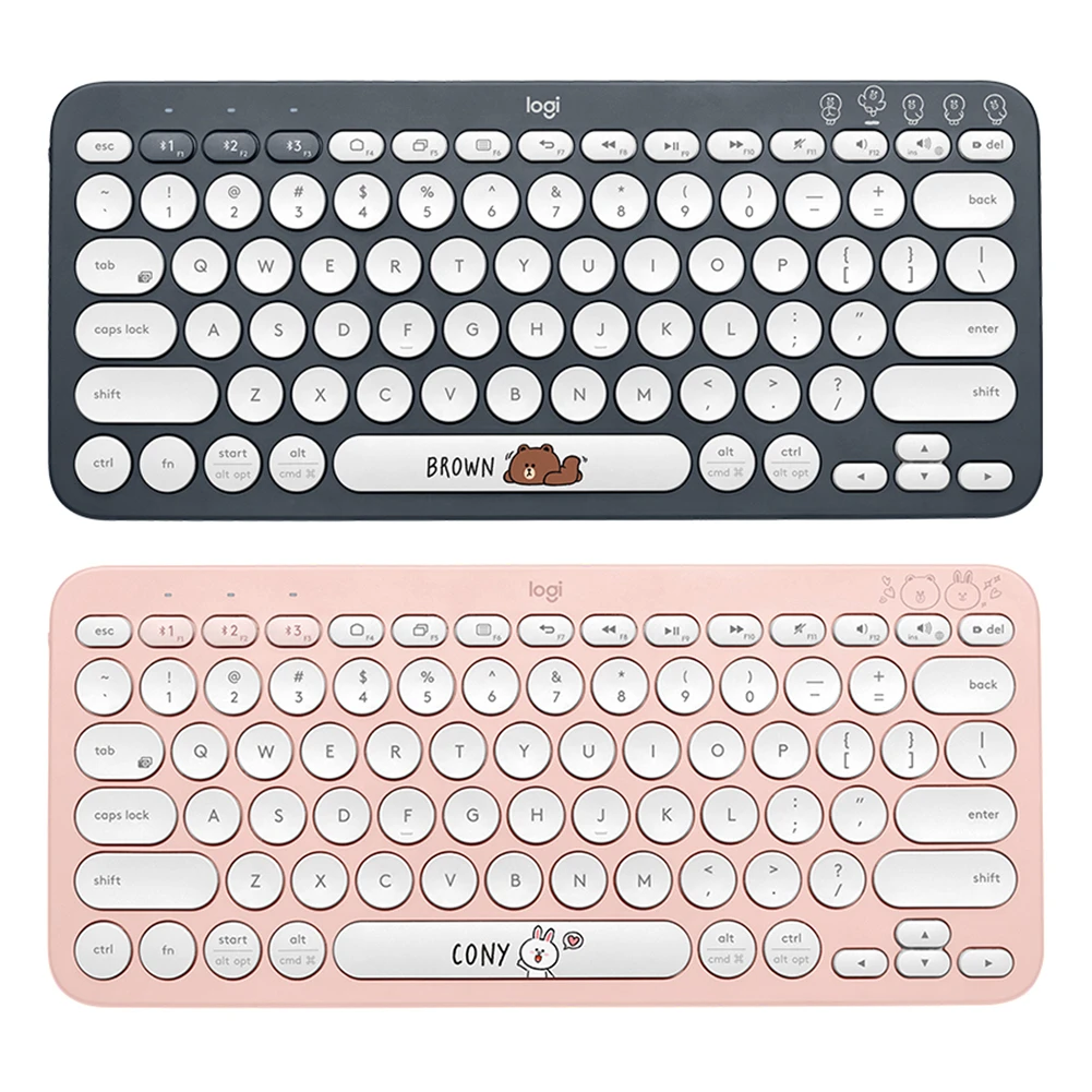 Logitech K380 Multi Device Bluetooth Wireless Keyboard Line Friends Pink Black Multi Colors Windows Macos Android Ios Chrome Os Keyboards Aliexpress