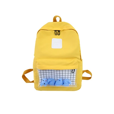 Простой Прозрачный Водонепроницаемый женский рюкзак женский Харадзюку нейлон школьные рюкзаки для путешествий милый подарок маленькая утка студенческий рюкзак девушки книжные сумки - Цвет: Yellow