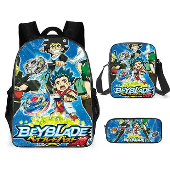

Beyblade Burst 3PCS/Set School Backpack Insulated School Bag Kids Bookbag Zipper Pencil Case for Kids Casual Mochila Feminina