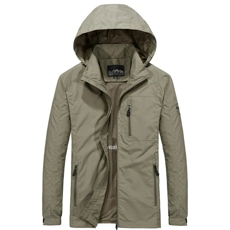 Plus Size M~6XL Spring Autumn Mens Jacket Men Hooded Casual military Windbreaker Waterproof Clothes Men's Coat Male New 2019 | Мужская