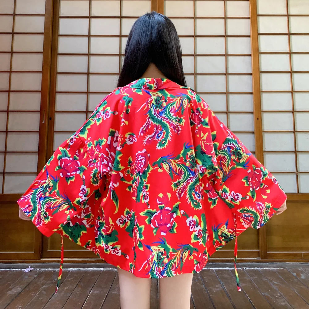 New Loose Beach Flower Cardigan Asian Fashion Women Harajuku Japanese Kimono Cosplay Style Tops Blouse Yukata Clothing 2021 |
