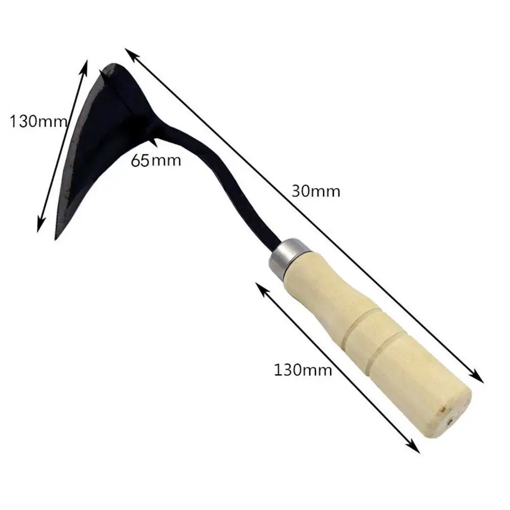 Hand Plow Wooden Short Handle Hoe Korean Style Traditional Garden Digger Tool for Better Home Garden Seedling Tools Digger Tool 2