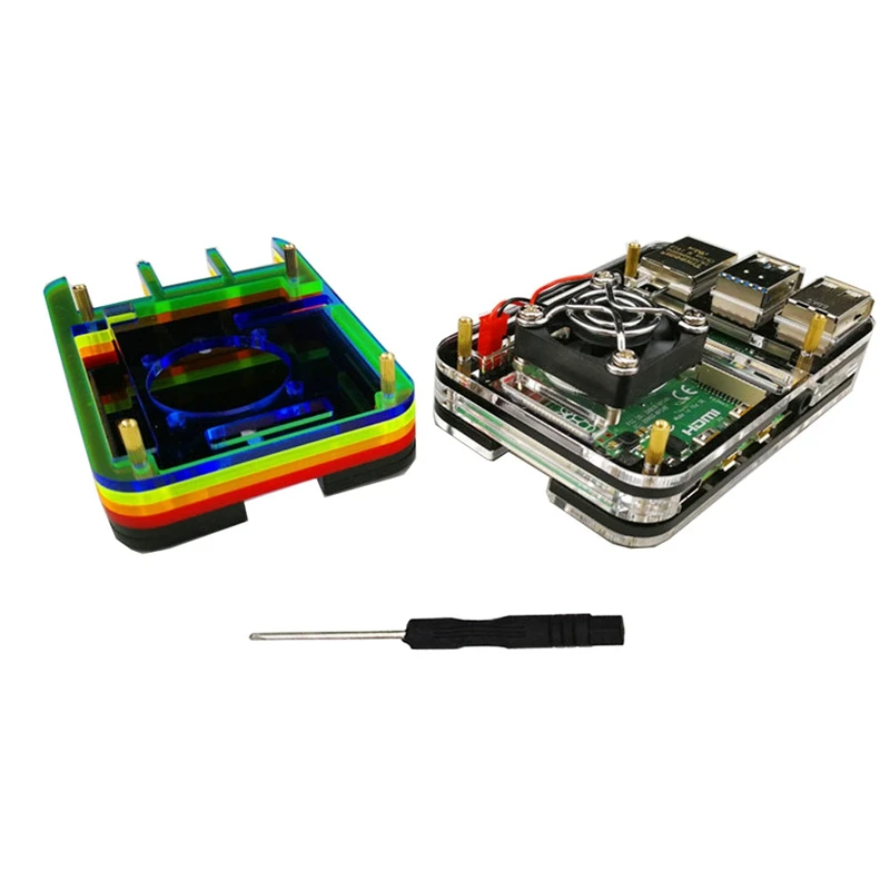 Для Raspberry Pi акриловый чехол с охлаждающим вентилятором для Raspberry Pi 4 Модель B