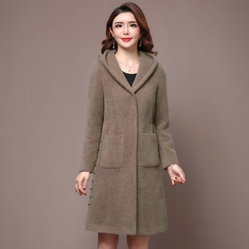 

E 2020 New Autumn and winter woolen coat female Mid-Long New Korean temperament women's popular Outerwear woolen coat