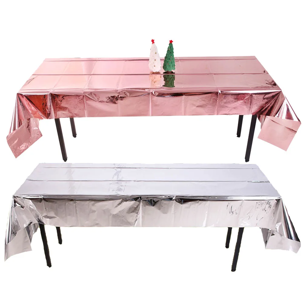

Rose Gold Disposable Glitter Table Cloth Rectangular Waterproof Tablecloth Table Cover Birthday Wedding Christmas Party Decor