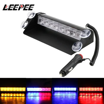 

Car-Styling Suction cup Signal Lamp 3 Flashing Modes DC 12V 8LED Car Truck Emergency Flasher LED Strobe Light Warning Light