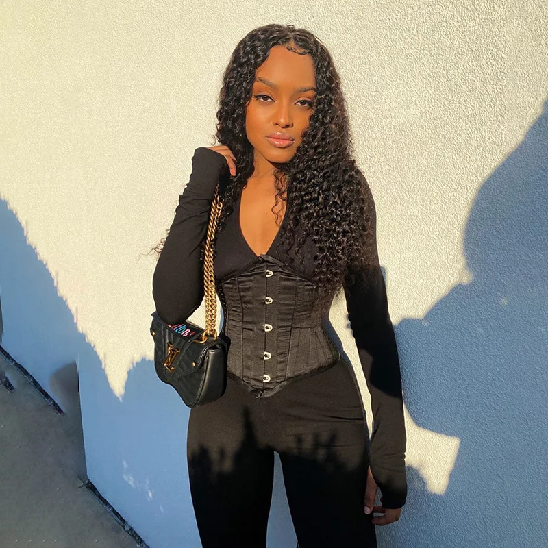 Instunning Sexy Workout Rompers Womens Jumpsuit Long Sleeve Streetwear Bodycon Fashion Jumpsuits Autumn 2020 Skinny Solid Zipper