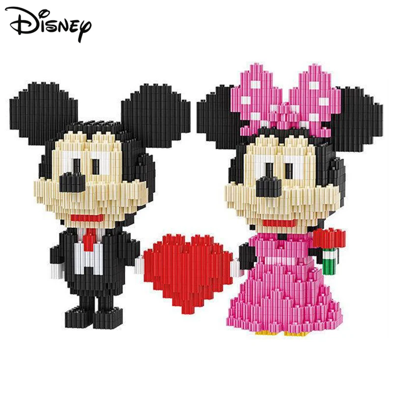 

Disney Building Blocks Mickey Mouse Minnie Wedding Kawaii Friends Donald Duck Model Educational Cartoon Bricks Toy Children Gift