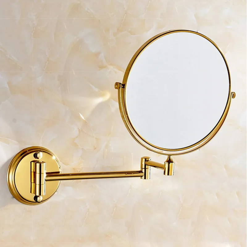 8 дюймов круглое зеркало для макияжа складное настенное крепление 3X увеличивающее зеркало Двухстороннее регулируемое зеркала для ванной комнаты KD002