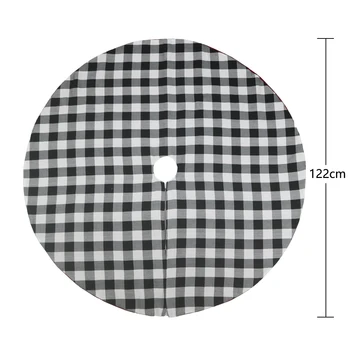 

Black and red comfortable gingham tree skirt Christmas ornaments holiday scene with Christmas tree bottom decoration tree apron