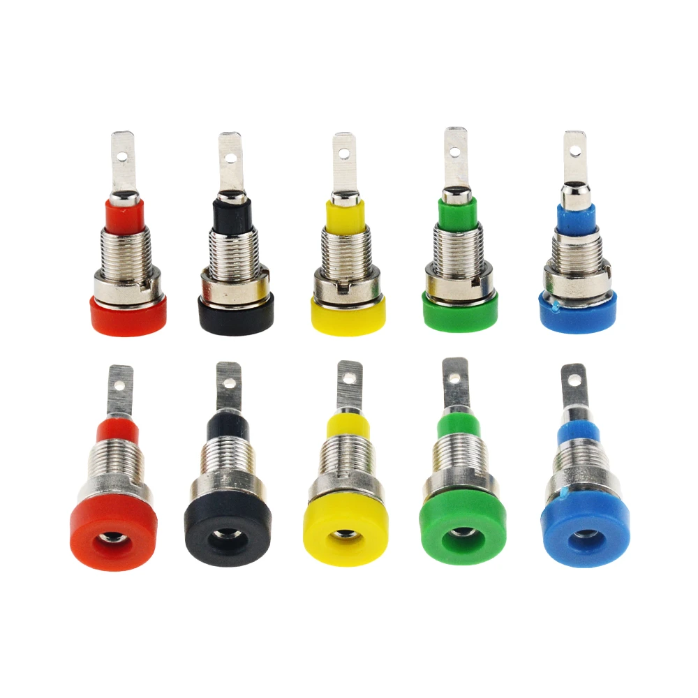5pcs 10a Colourful 2mm Banana Plugs Insulated Power Terminal Banana