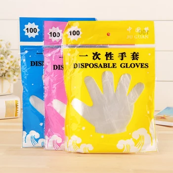 

100PCS/Set Food Plastic Gloves isposable Gloves for Restaurant Kitchen Eco-friendly Food Gloves Vegetable Eco-friendly Gloves