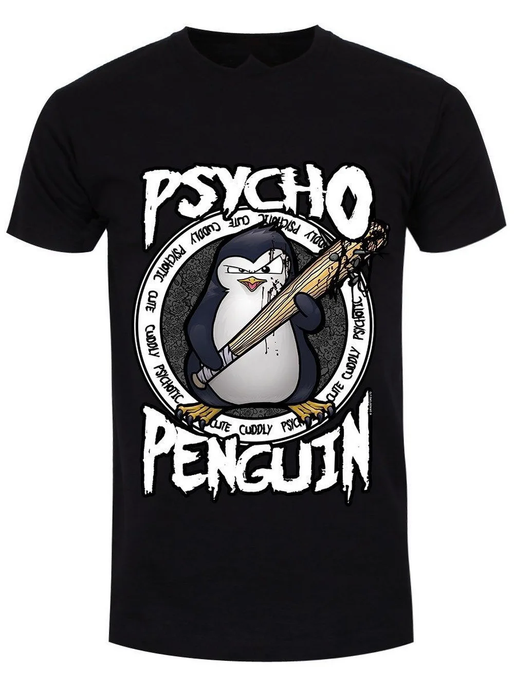 Psycho Penguin Мужская милая и Милая футболка Черная хлопковая футболка подарок Забавный хлопок