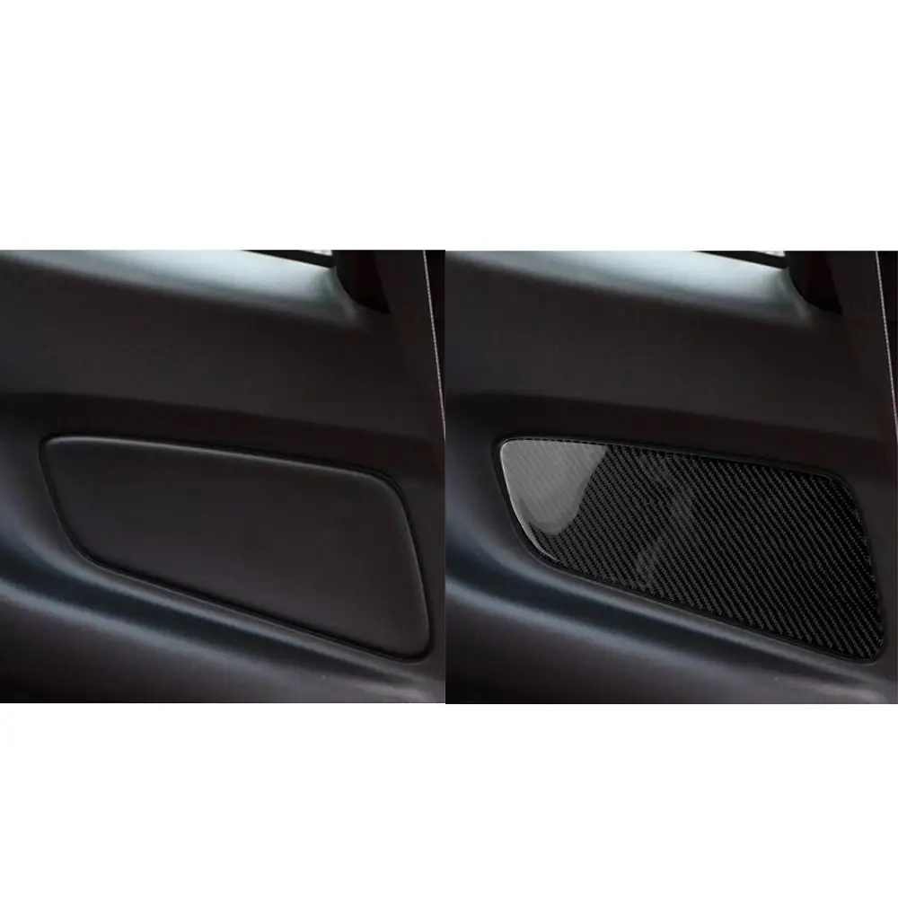 Real Carbon Fiber Rear Door Panel Cover Sticker For Ford Mustang GT 2015 2016 2017 2018 2019 2020 Interior Decar Car Accessories image_2