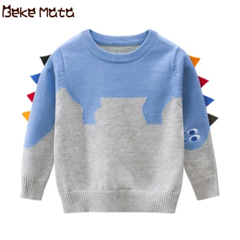

Cartoon Boys Sweaters Long Sleeve Knitted Baby Boy Clothes Cotton 2020 Spring Dinosaur Kids Pullover Children's Sweaters 2-9Y