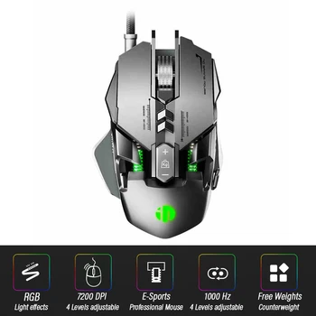 

Ergonomic Gaming Mouse Computer-Mice Gamer Wired Laptop Usb-Cable Optical Free Weights Mouse Professional Gamer 7200DPI 1000Hz