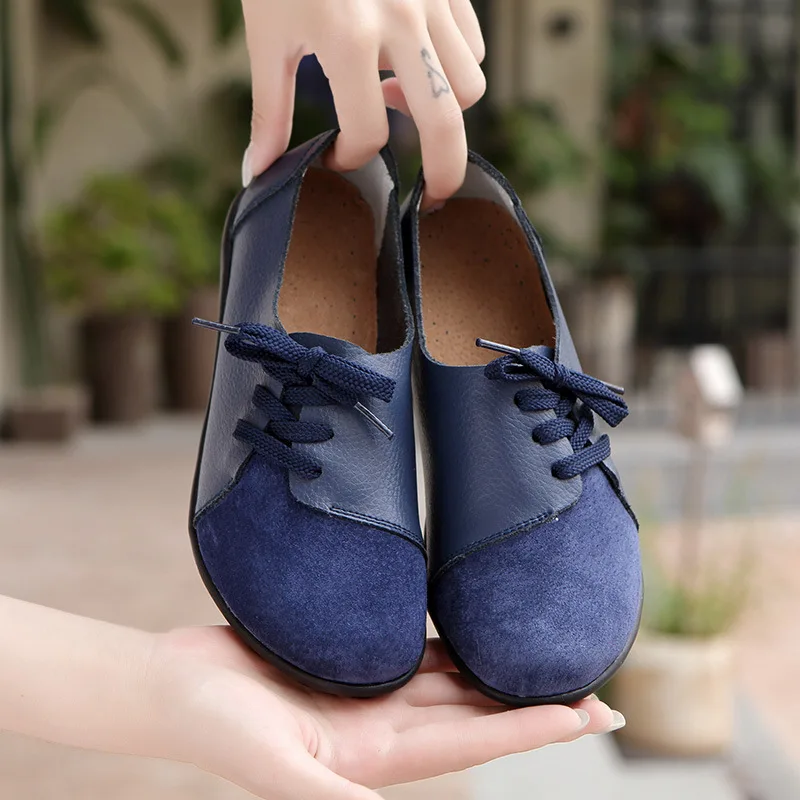 Womens Shoes Flats and flat shoes Lace Up shoes and boots Marni Leather Lace-up Shoes in Dark Blue Blue 