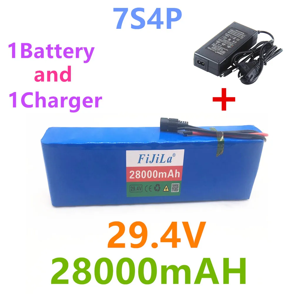 7S4P 24v литий ионный аккумулятор 29 4 v 28Ah электрический велосипед мотор ebike скутер 18650