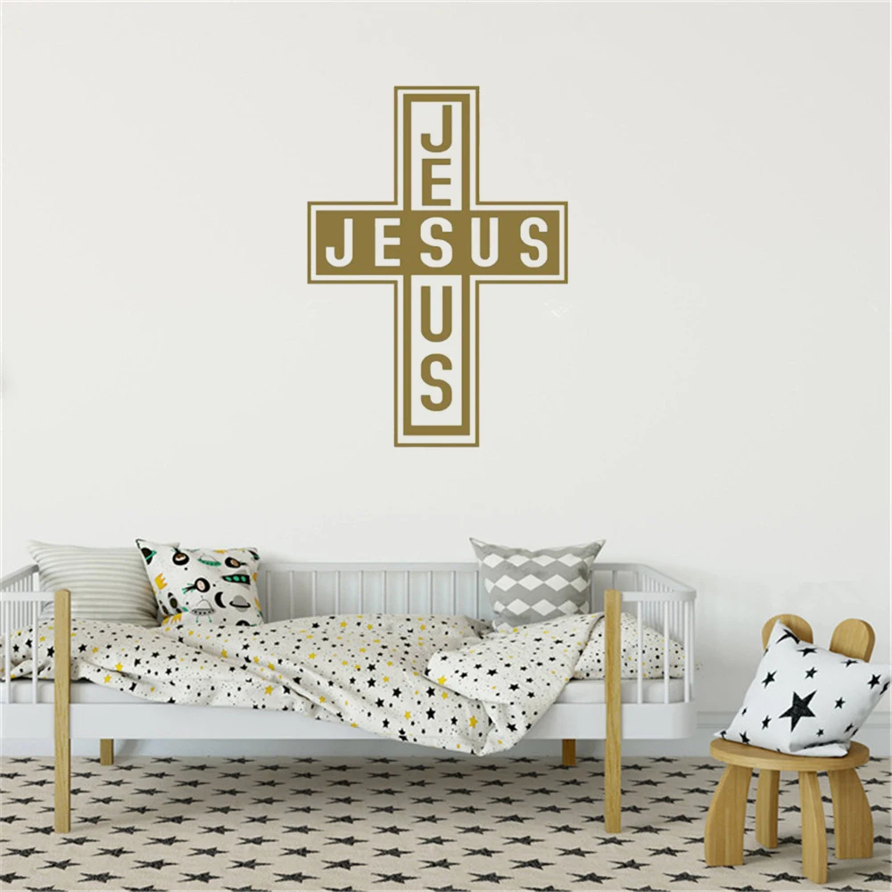 

Church Christianity Stencil Buddha Wall Decals God Jesus Cross Wall Sticker Adhesive Home Self Decal Vinyl SYY177