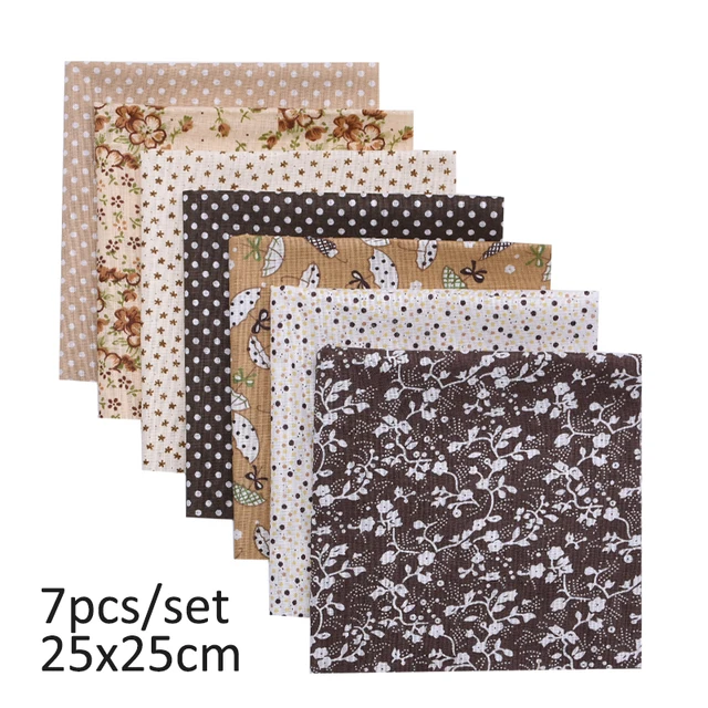 20cmx25cm and 25cmx25cm Cotton Fabric Printed Cloth Sewing Quilting Fabrics for Patchwork Needlework DIY Handmade Material 7pcs 25x25cm