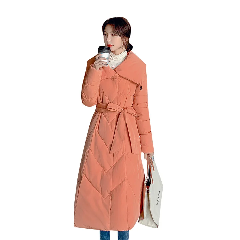 New Korean Style Mid-length Cotton-padded Jacket Thick Down Parka Women Oversized Fashion Clothes