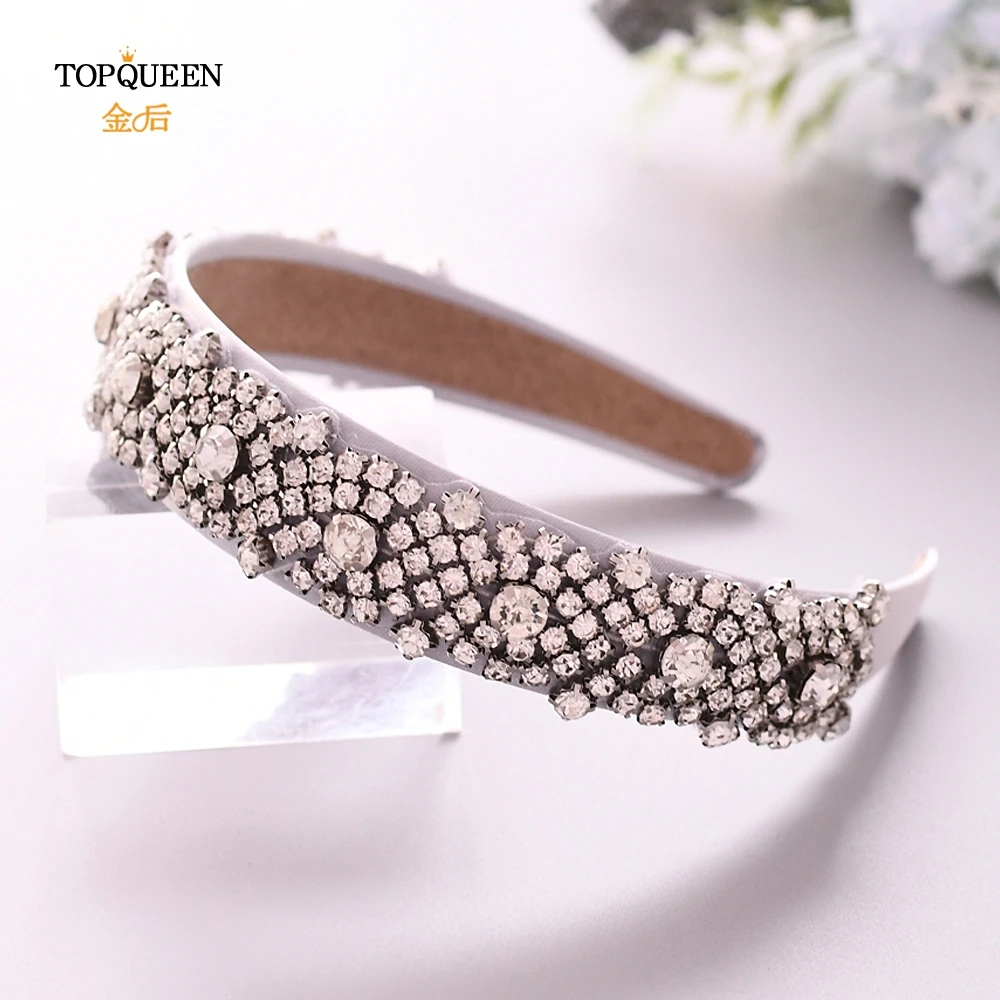 TOPQUEEN S28B-FG, свадебные стразы, аксессуары для волос, свадебная тиара, головные уборы, серебряные стразы, повязка на голову, свадебные украшения для волос