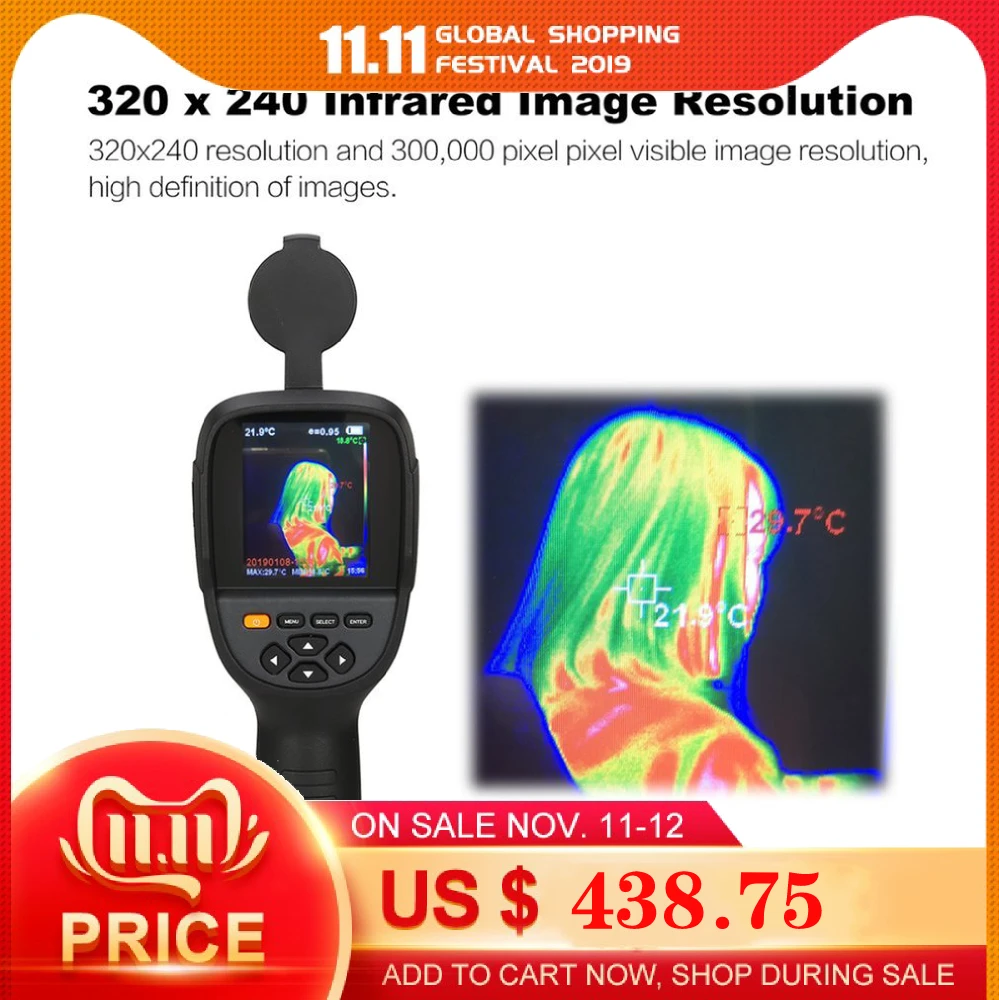 

HT-19 Handheld Thermal Imaging Camera High IR Resolution 300,000 Pixel 3.2Inch 320X240 TFT Infrared Image