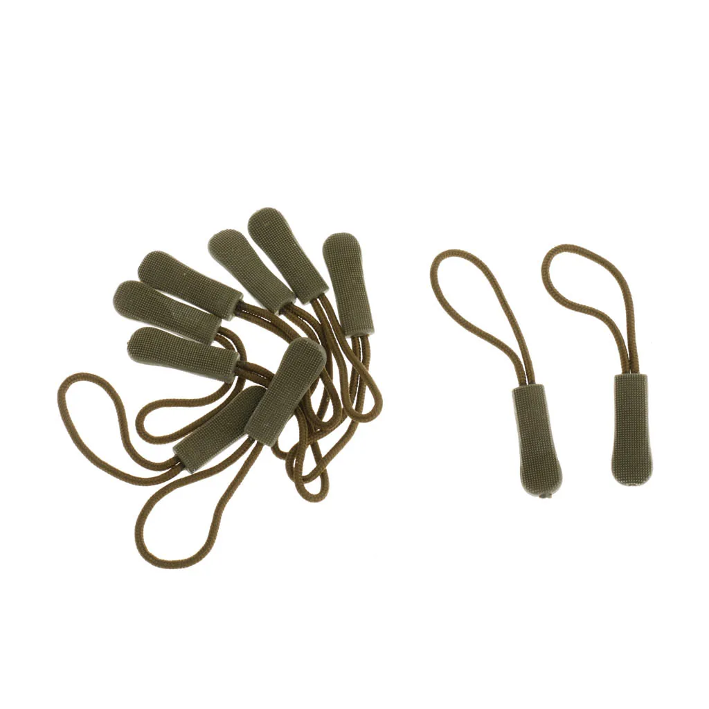 10x Zipper Puller Cord Ends Lock Stopper For Sportswear/Backpack/Garment/Luggage