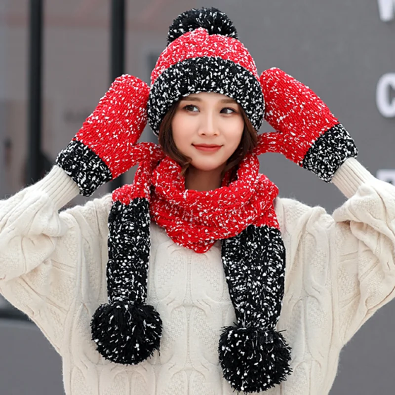 3 Piece Hat, Scarf & Glove Women's Winter Set