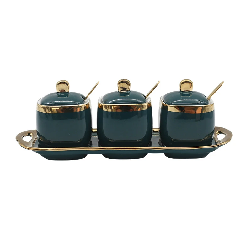 Набор из 3 предметов керамическая банка для приправ керамический поднос специй