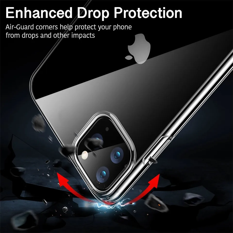 Закаленное стекло+ прозрачный ТПУ чехол для телефона iPhone 11/Pro/Max/X/XS/XR/Max/8/7/6/5/Plus защита экрана+ чехол для телефона